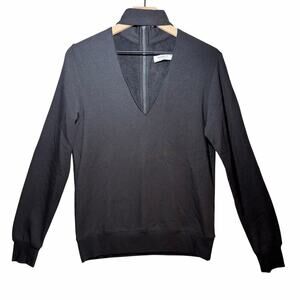 Bailey 44 Black V-Neck Choker Sweater Top Women's size S